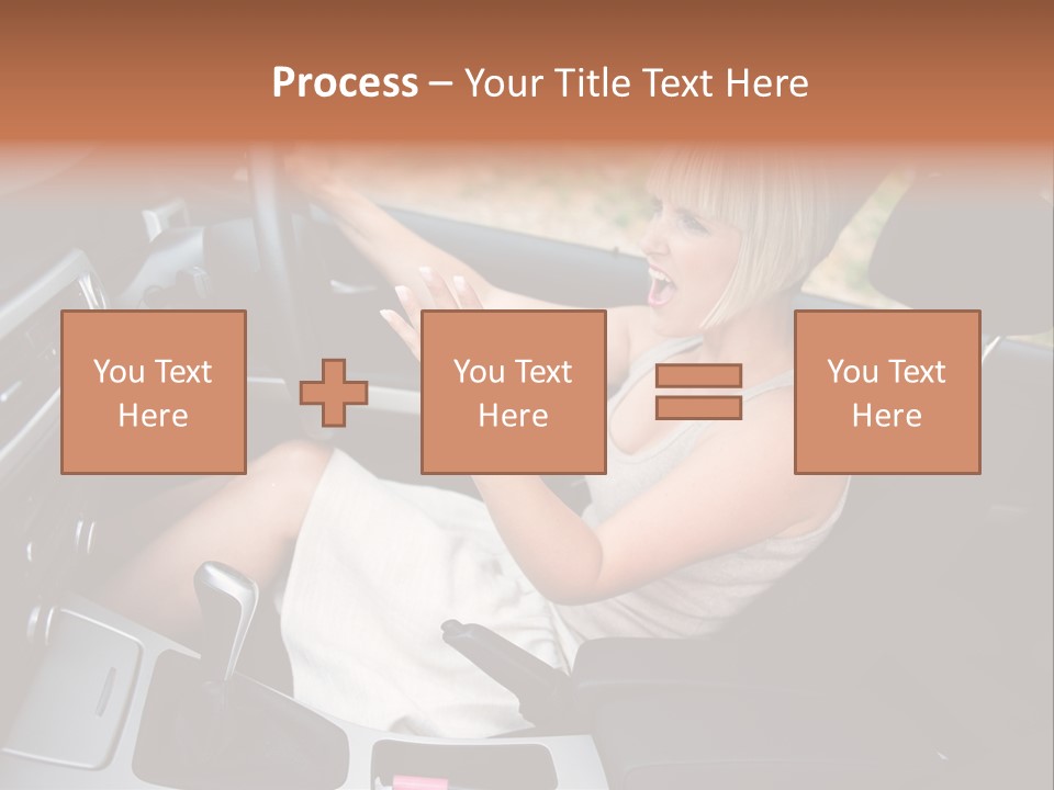 Shout Female Motorist PowerPoint Template