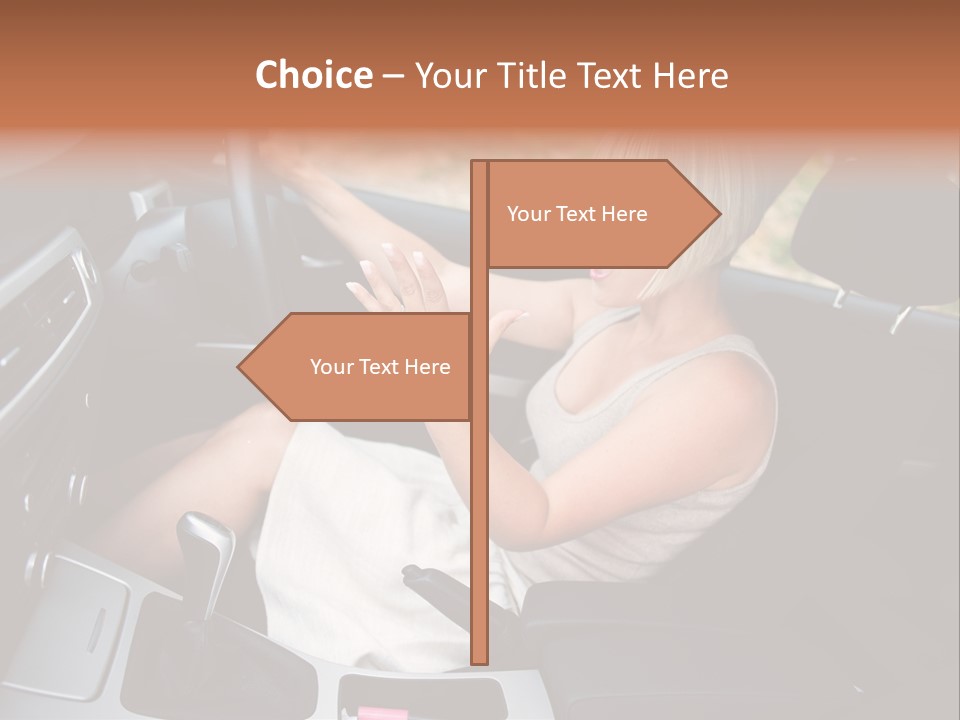 Shout Female Motorist PowerPoint Template