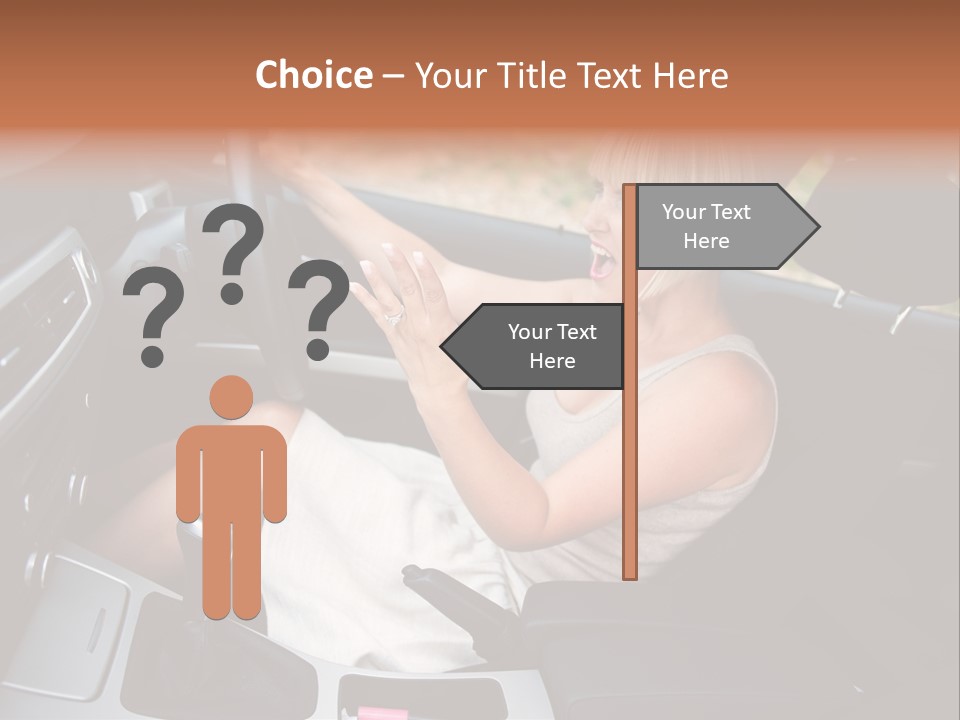 Shout Female Motorist PowerPoint Template