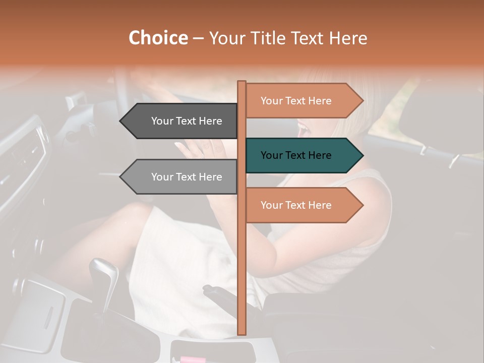 Shout Female Motorist PowerPoint Template