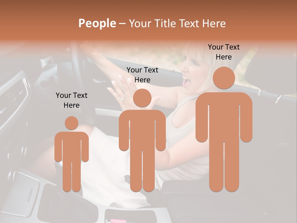 Shout Female Motorist PowerPoint Template