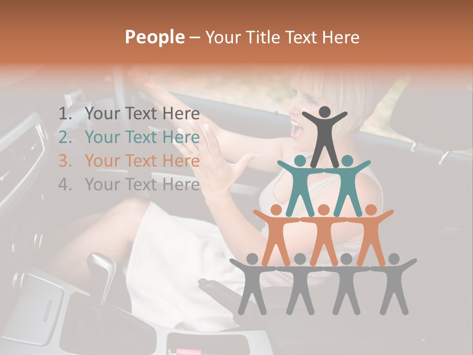 Shout Female Motorist PowerPoint Template