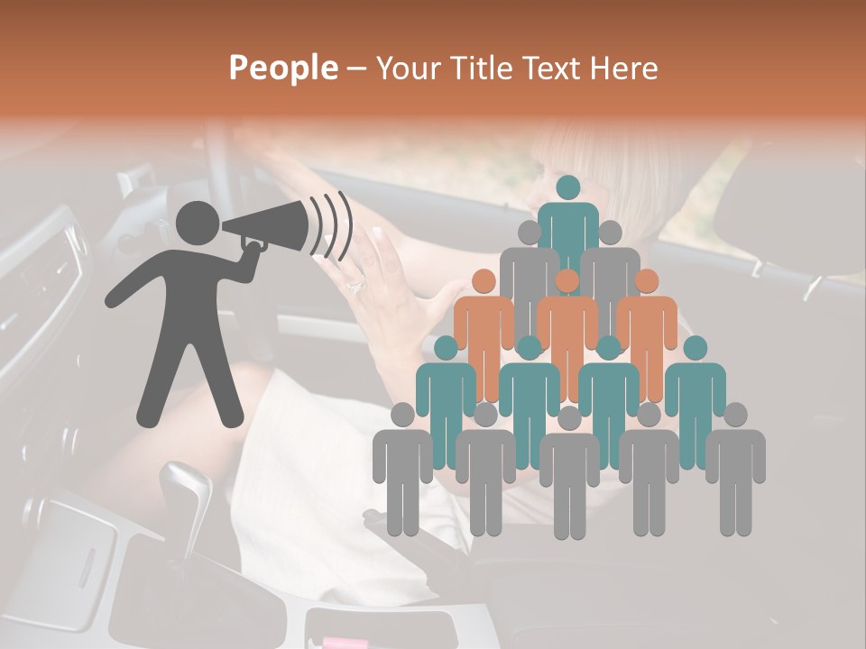 Shout Female Motorist PowerPoint Template