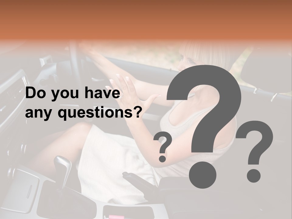 Shout Female Motorist PowerPoint Template