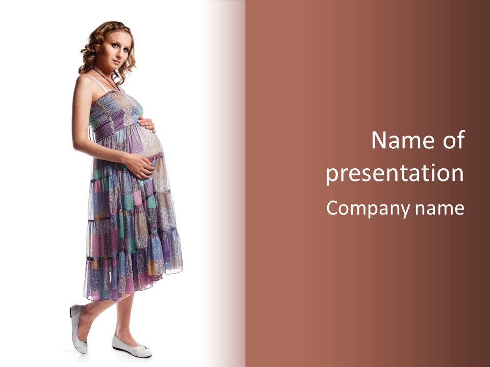 Waiting Pregnancy Girl PowerPoint Template