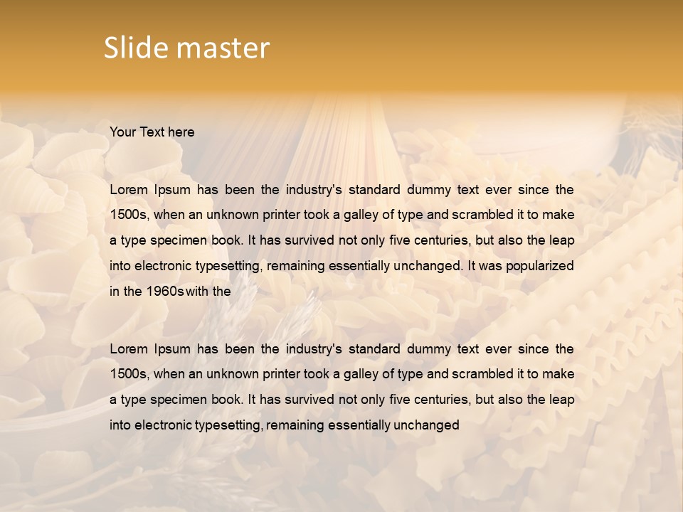 A Bunch Of Different Types Of Pasta On A Table PowerPoint Template