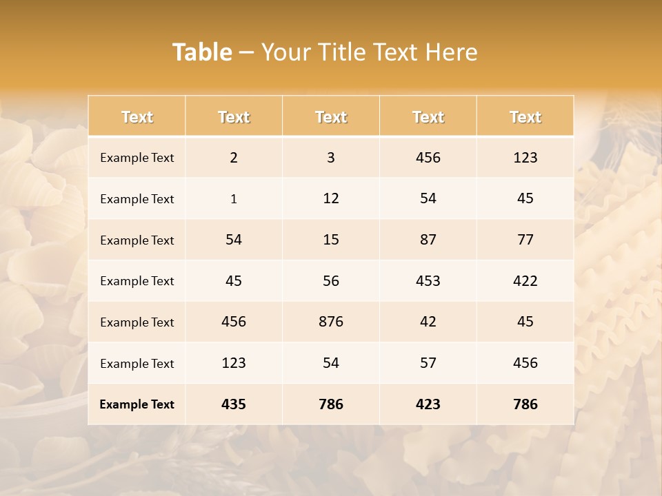 A Bunch Of Different Types Of Pasta On A Table PowerPoint Template