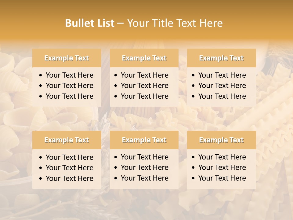 A Bunch Of Different Types Of Pasta On A Table PowerPoint Template