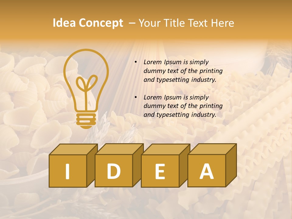 A Bunch Of Different Types Of Pasta On A Table PowerPoint Template