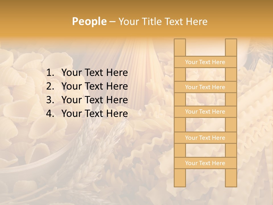 A Bunch Of Different Types Of Pasta On A Table PowerPoint Template