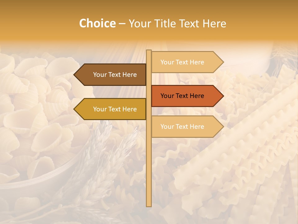A Bunch Of Different Types Of Pasta On A Table PowerPoint Template