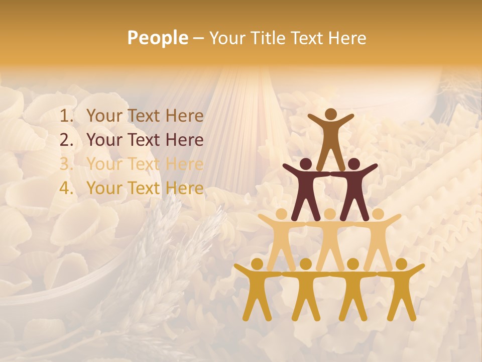 A Bunch Of Different Types Of Pasta On A Table PowerPoint Template