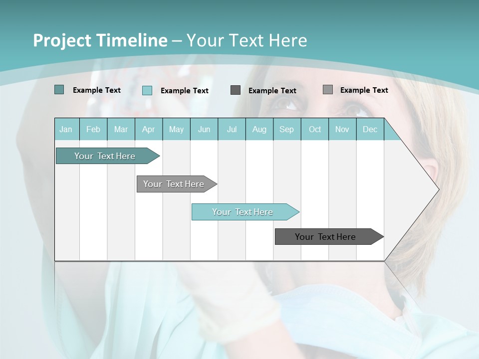 A Woman In A Blue Shirt Is Holding A Plastic Bag PowerPoint Template