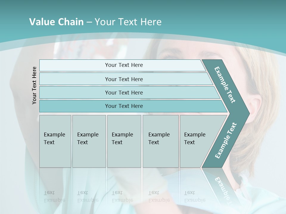 A Woman In A Blue Shirt Is Holding A Plastic Bag PowerPoint Template