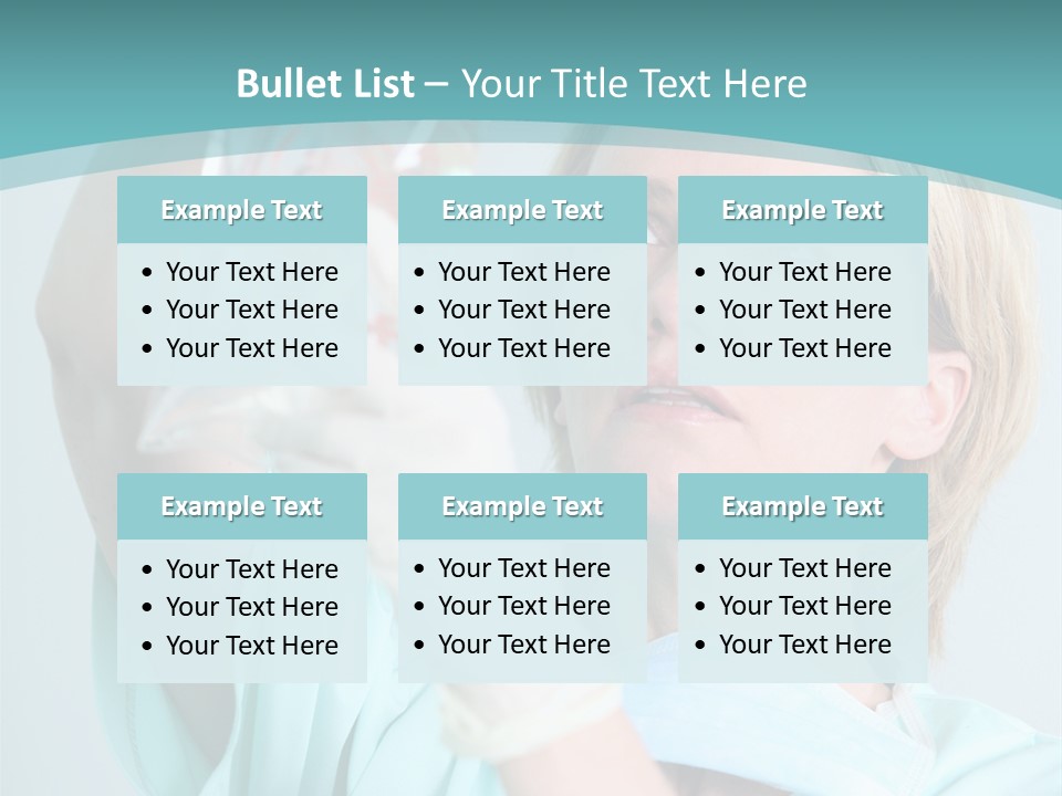 A Woman In A Blue Shirt Is Holding A Plastic Bag PowerPoint Template