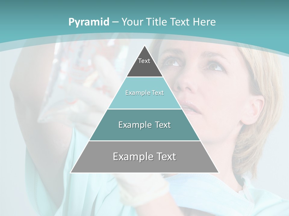 A Woman In A Blue Shirt Is Holding A Plastic Bag PowerPoint Template