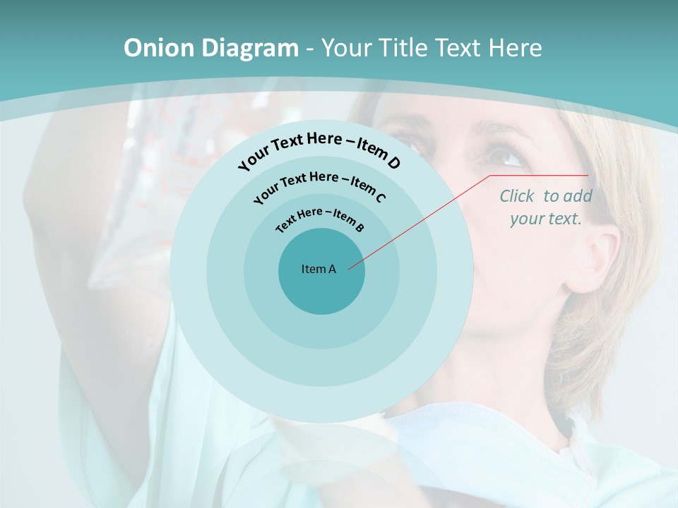 A Woman In A Blue Shirt Is Holding A Plastic Bag PowerPoint Template