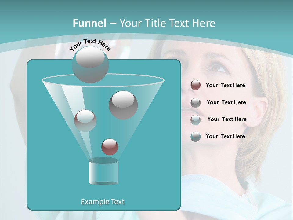 A Woman In A Blue Shirt Is Holding A Plastic Bag PowerPoint Template