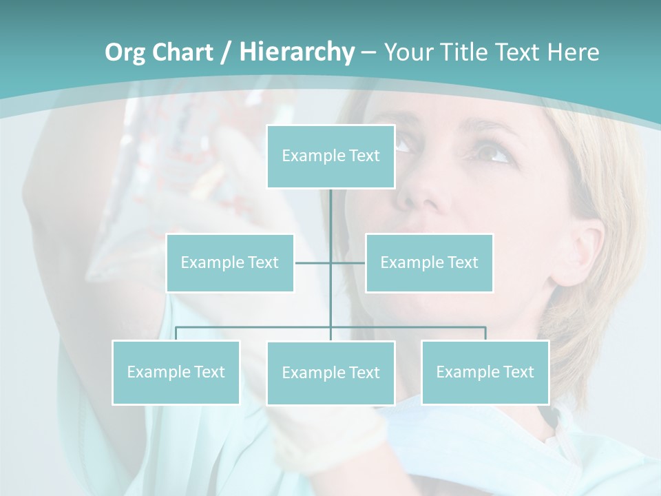 A Woman In A Blue Shirt Is Holding A Plastic Bag PowerPoint Template