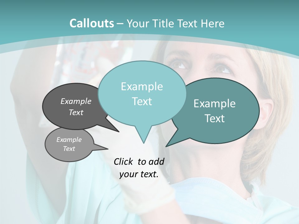 A Woman In A Blue Shirt Is Holding A Plastic Bag PowerPoint Template