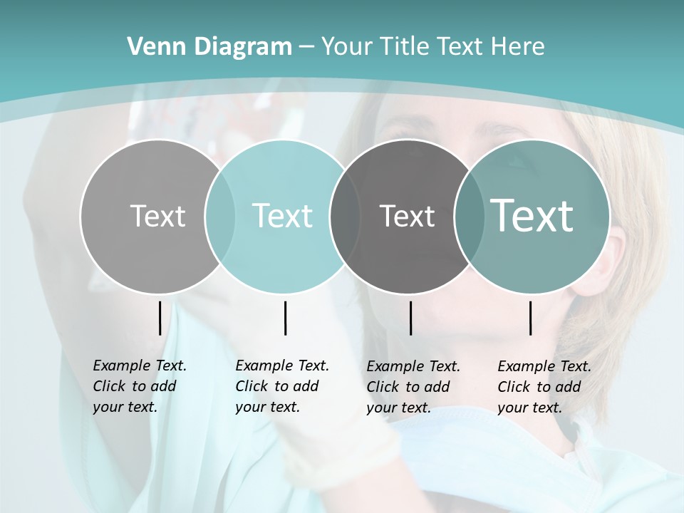 A Woman In A Blue Shirt Is Holding A Plastic Bag PowerPoint Template