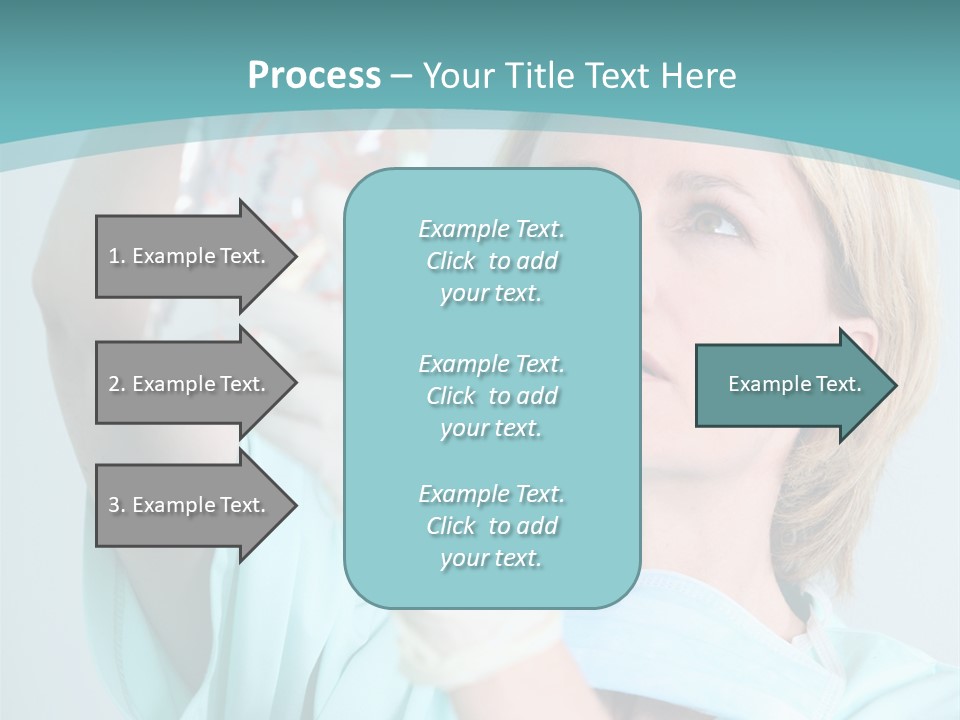 A Woman In A Blue Shirt Is Holding A Plastic Bag PowerPoint Template