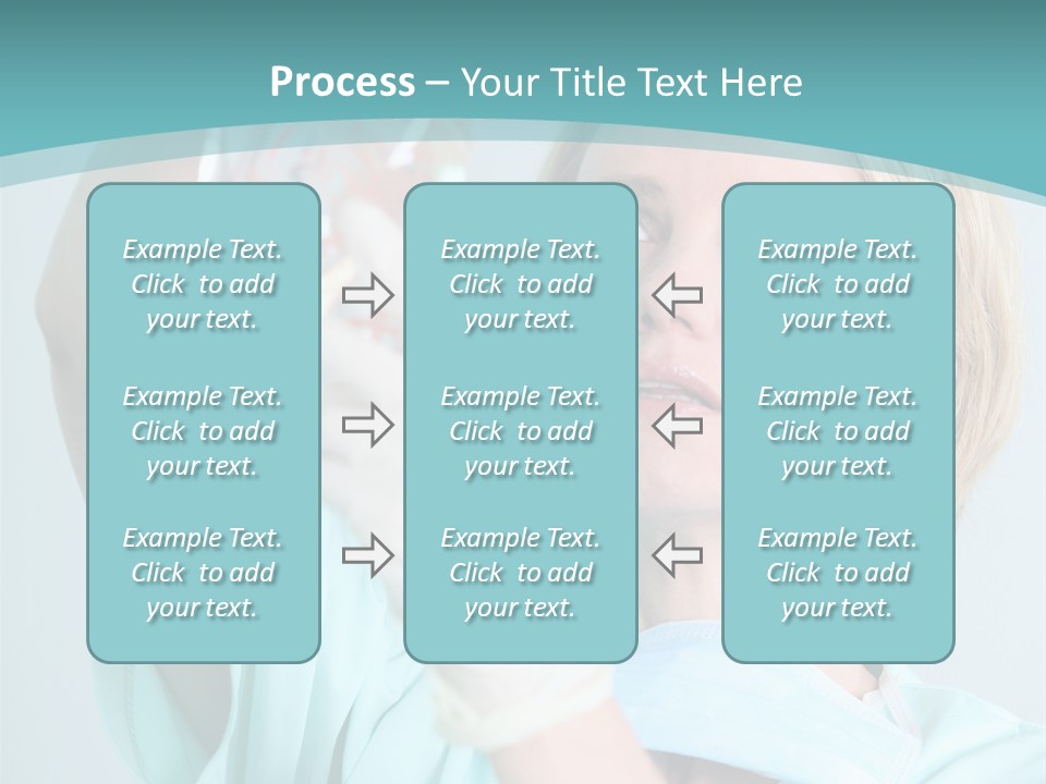 A Woman In A Blue Shirt Is Holding A Plastic Bag PowerPoint Template