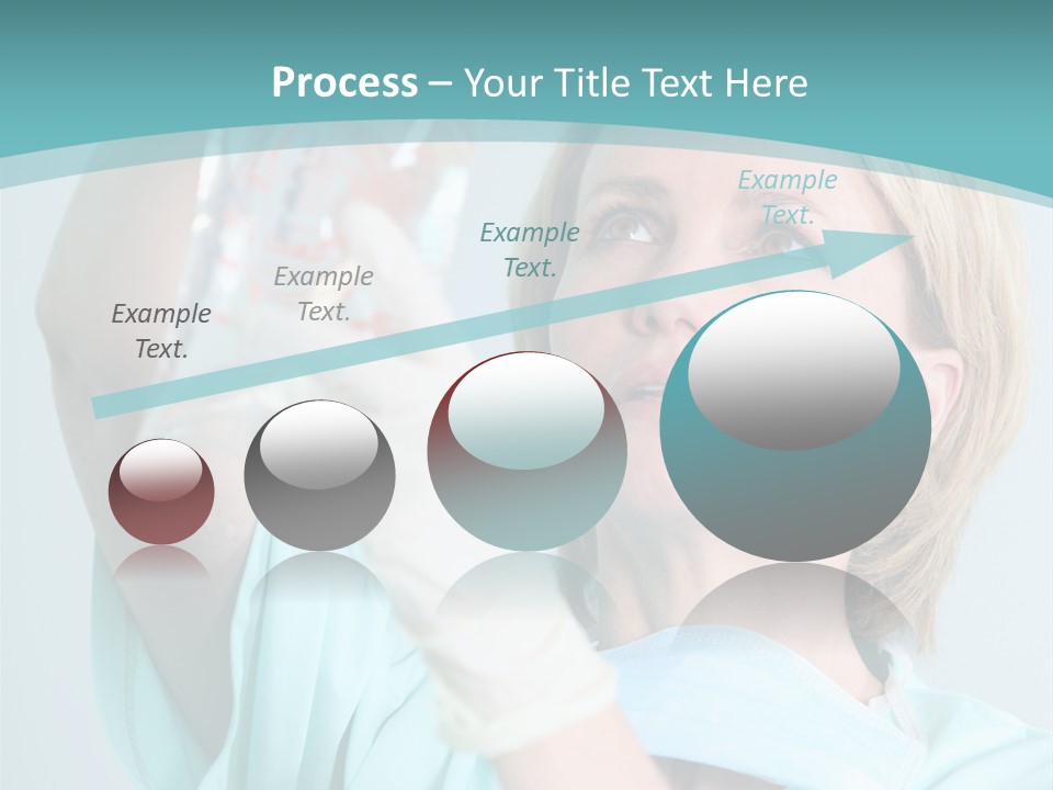 A Woman In A Blue Shirt Is Holding A Plastic Bag PowerPoint Template