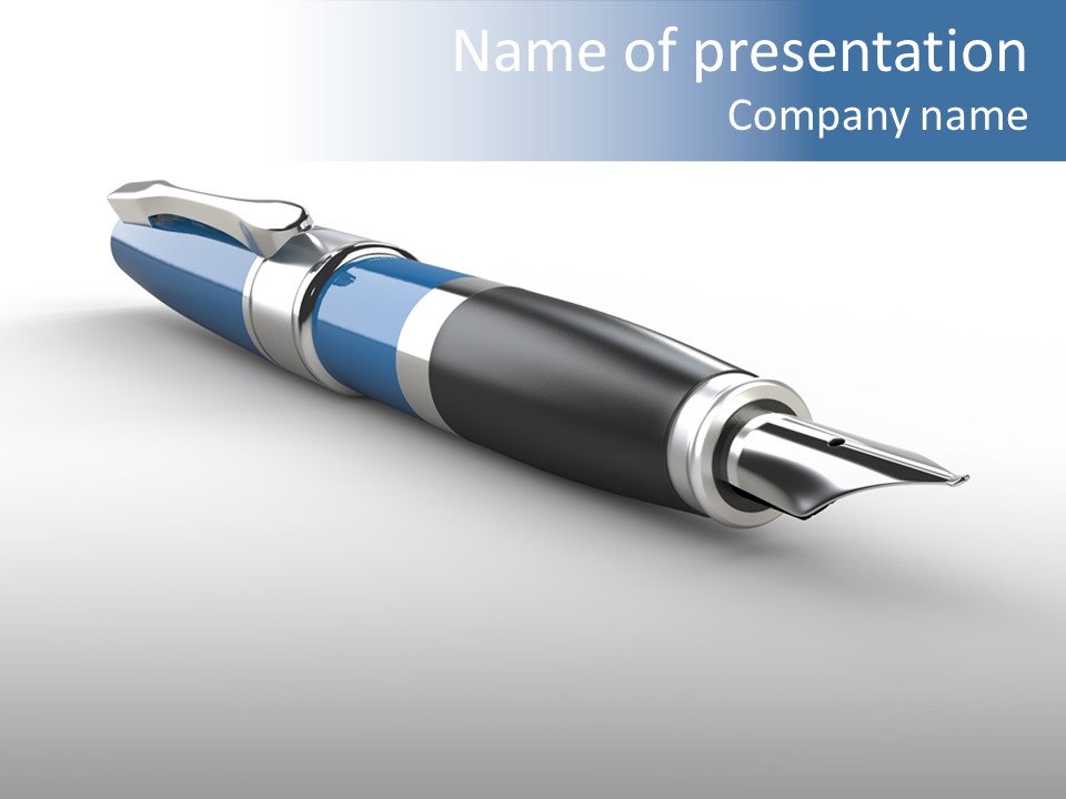 Blue Text Office Supply PowerPoint Template