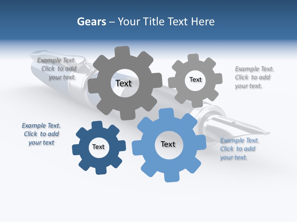 Blue Text Office Supply PowerPoint Template