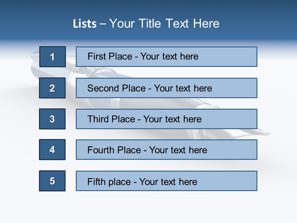 Blue Text Office Supply PowerPoint Template