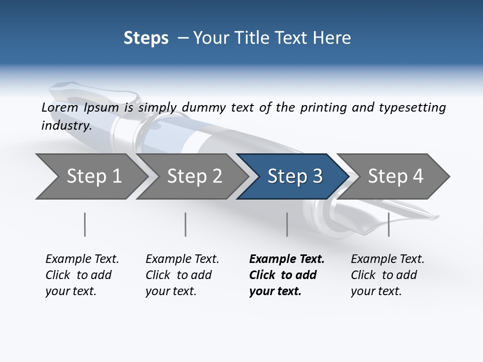 Blue Text Office Supply PowerPoint Template
