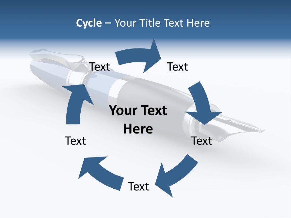 Blue Text Office Supply PowerPoint Template