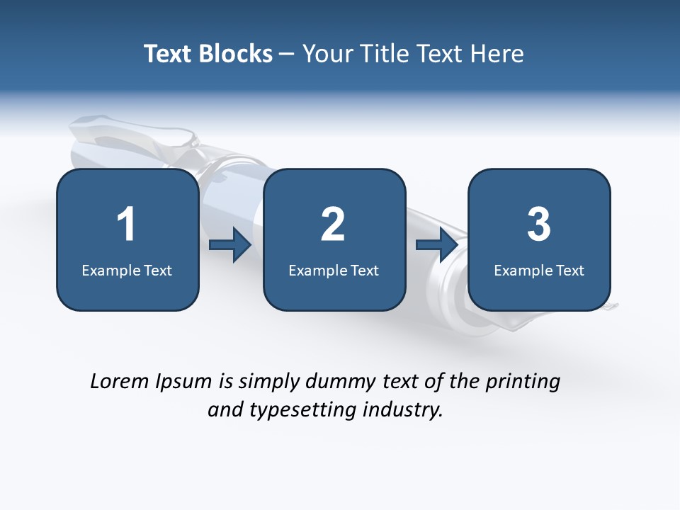 Blue Text Office Supply PowerPoint Template