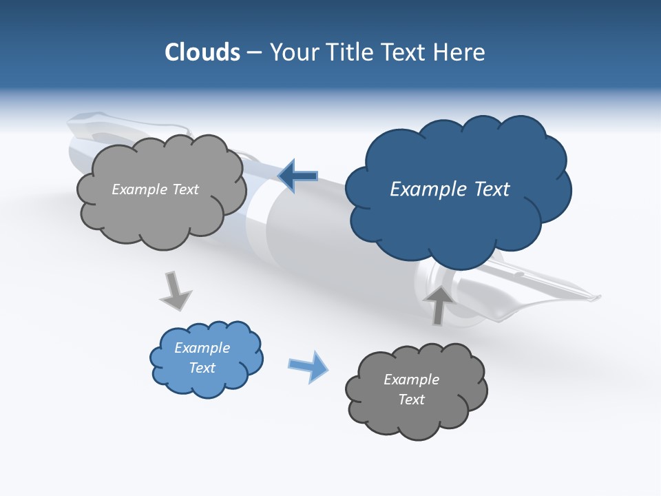 Blue Text Office Supply PowerPoint Template