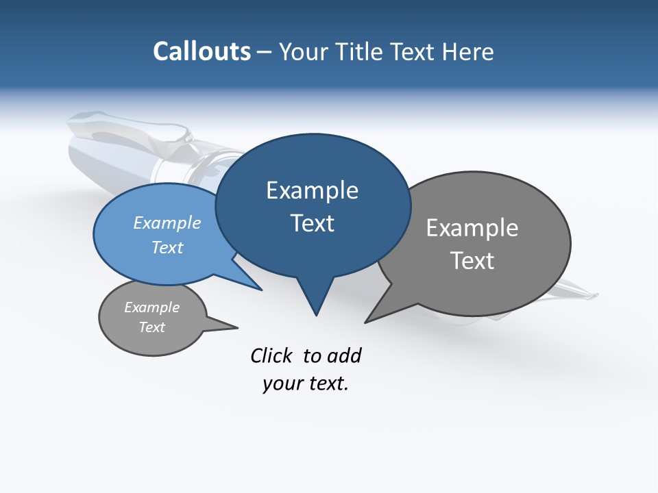 Blue Text Office Supply PowerPoint Template