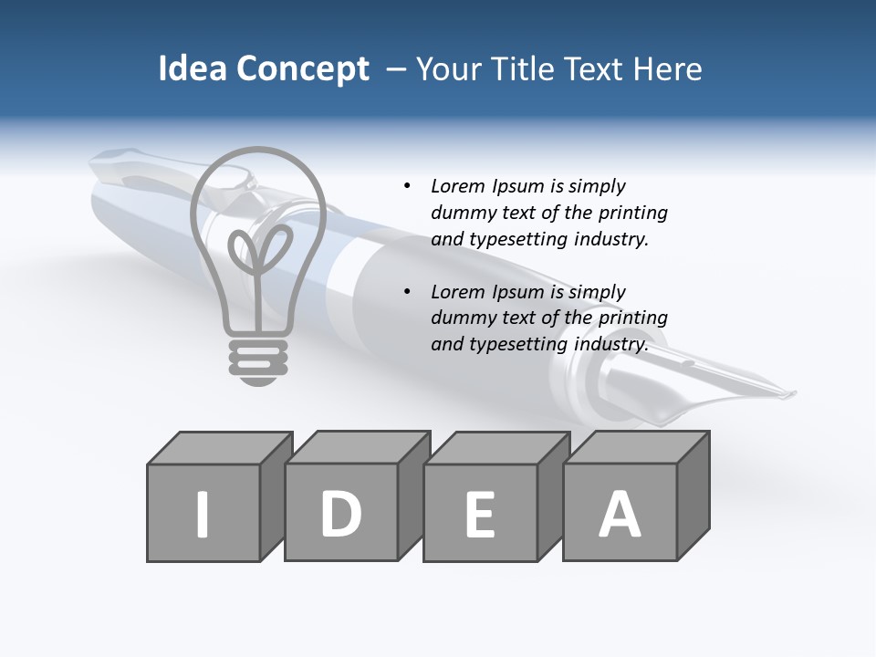 Blue Text Office Supply PowerPoint Template