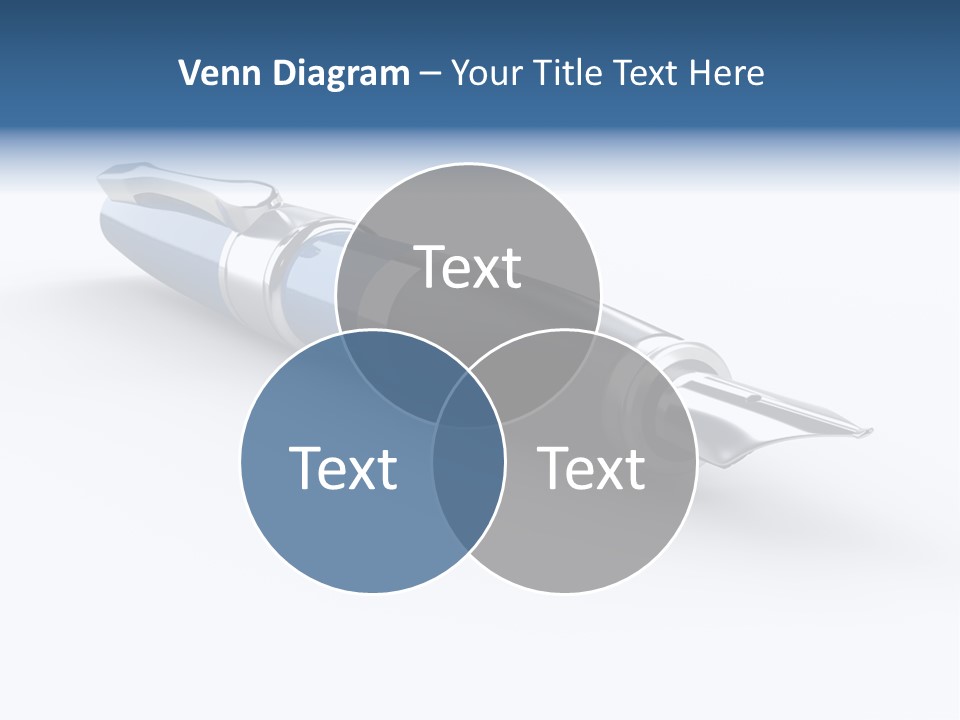 Blue Text Office Supply PowerPoint Template