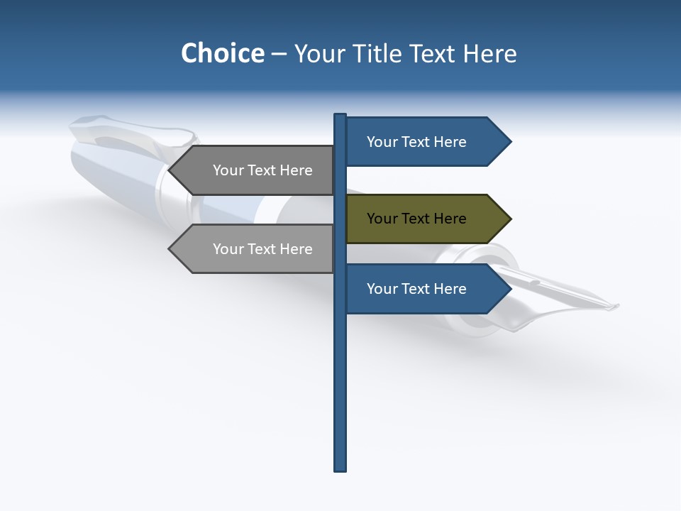 Blue Text Office Supply PowerPoint Template
