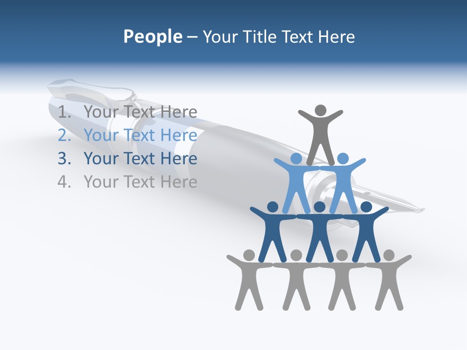 Blue Text Office Supply PowerPoint Template