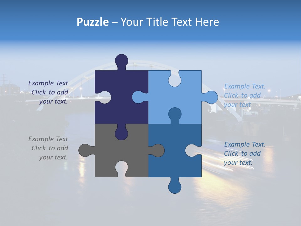 A Boat Traveling Down A River Under A Bridge PowerPoint Template