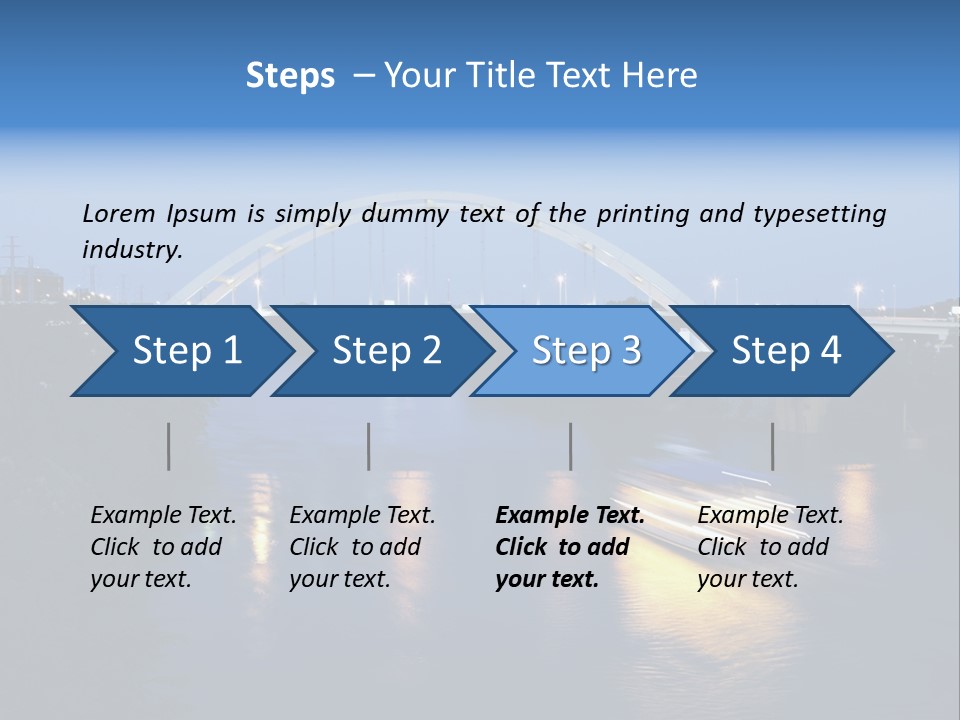 A Boat Traveling Down A River Under A Bridge PowerPoint Template