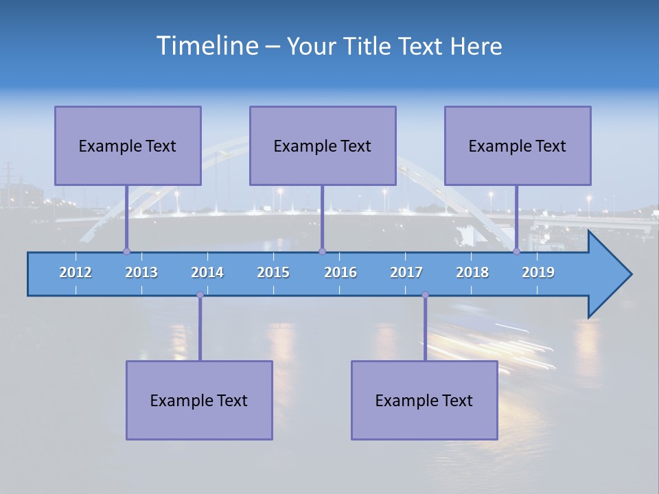 A Boat Traveling Down A River Under A Bridge PowerPoint Template