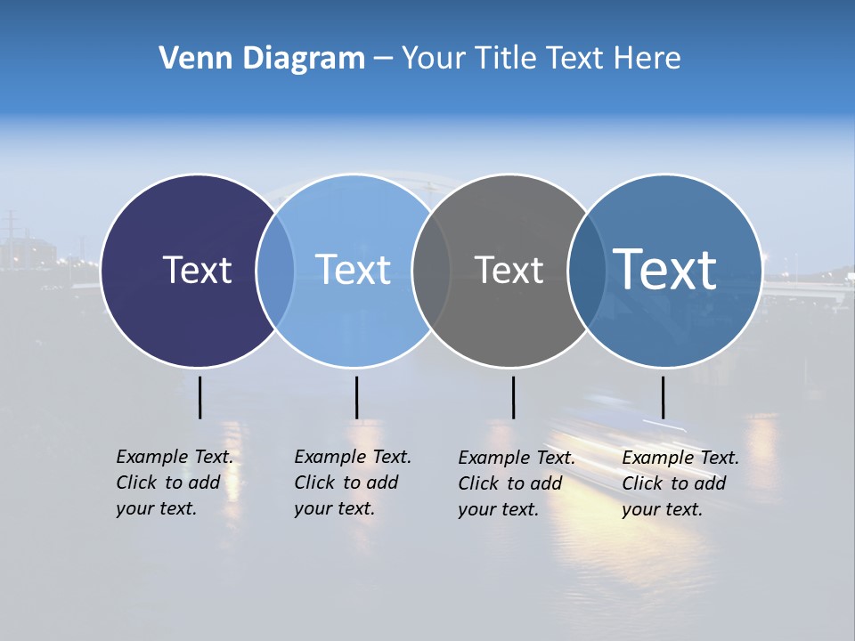 A Boat Traveling Down A River Under A Bridge PowerPoint Template