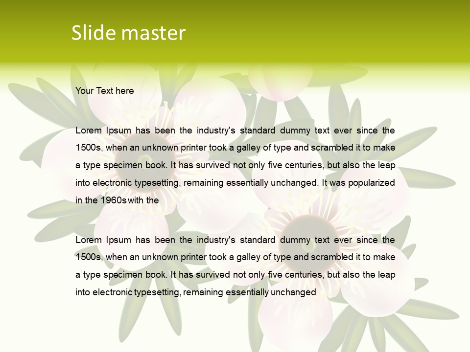 Pink Leptospermum Nature PowerPoint Template