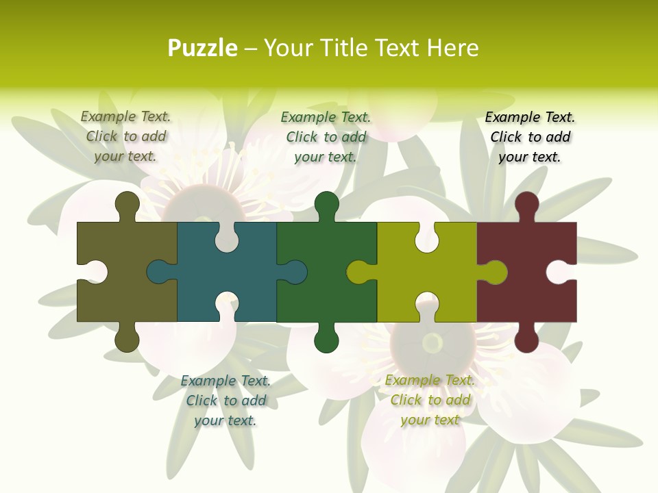 Pink Leptospermum Nature PowerPoint Template