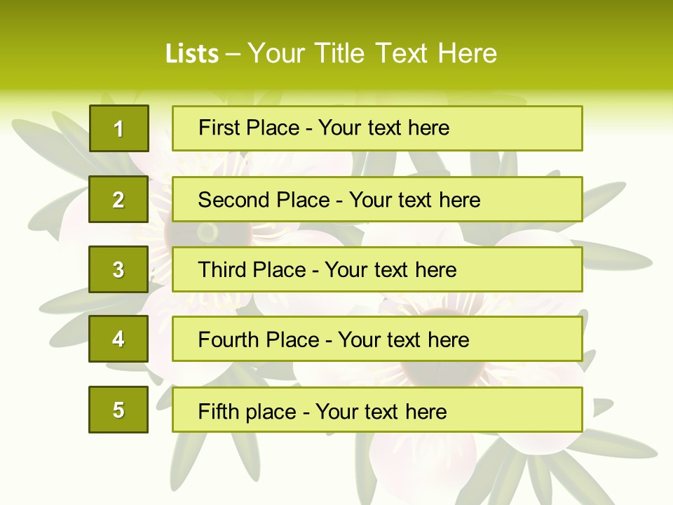Pink Leptospermum Nature PowerPoint Template