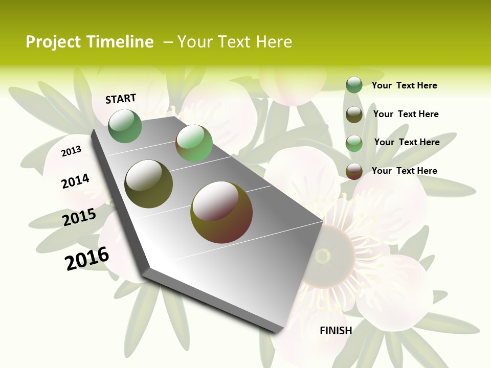 Pink Leptospermum Nature PowerPoint Template