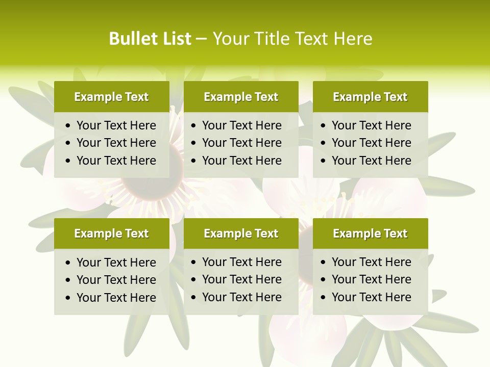 Pink Leptospermum Nature PowerPoint Template