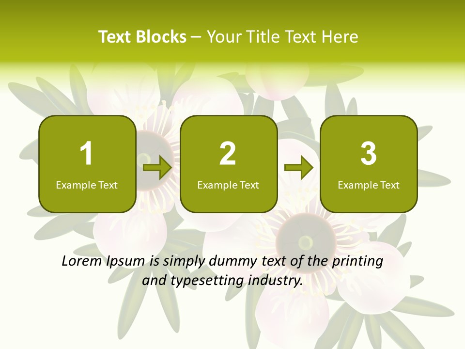 Pink Leptospermum Nature PowerPoint Template